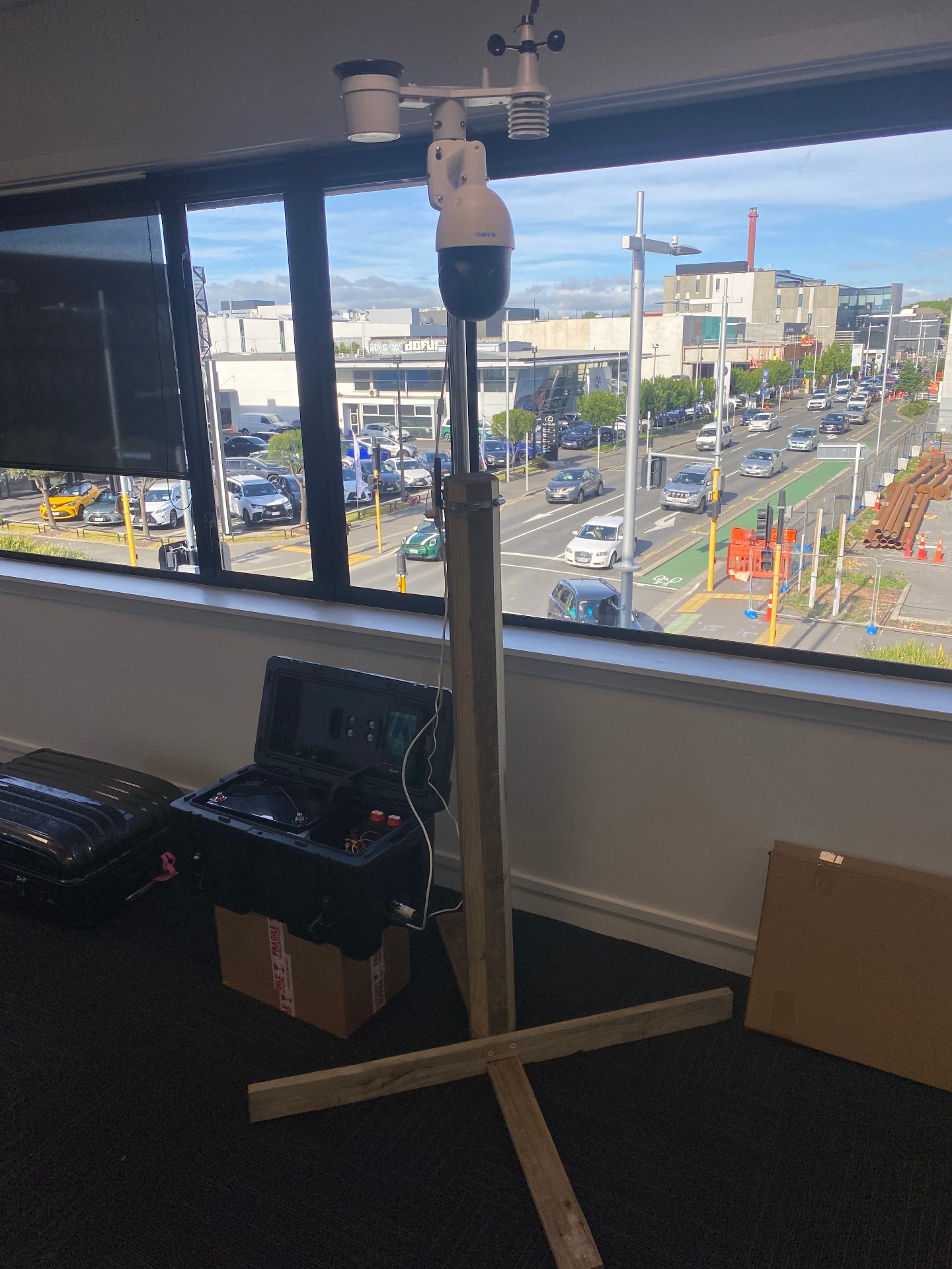 Solar-powered off-grid IoT camera and weather station deployment with anemometer and rain gauge